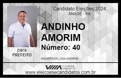 Candidato ANDINHO AMORIM 2024 - ANAGÉ - Eleições