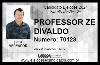 Candidato PROFESSOR JOSÉ DIVALDO 2024 - RETIROLÂNDIA - Eleições