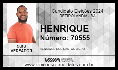 Candidato HENRIQUE 2024 - RETIROLÂNDIA - Eleições