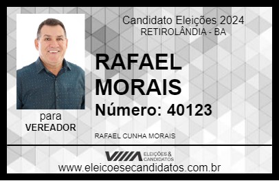 Candidato RAFAEL MORAIS 2024 - RETIROLÂNDIA - Eleições