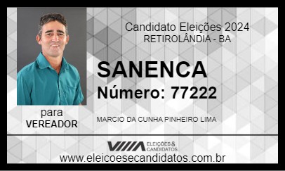 Candidato SANENCA 2024 - RETIROLÂNDIA - Eleições