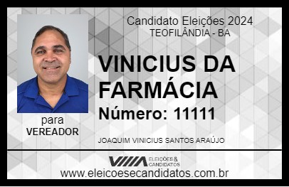 Candidato VINICIUS DA FARMÁCIA 2024 - TEOFILÂNDIA - Eleições