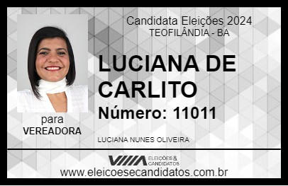 Candidato LUCIANA DE CARLITO 2024 - TEOFILÂNDIA - Eleições