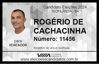 Candidato ROGÉRIO DE CACHACINHA 2024 - TEOFILÂNDIA - Eleições