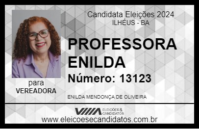 Candidato PROFESSORA ENILDA 2024 - ILHÉUS - Eleições