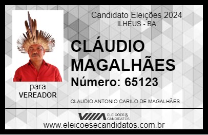 Candidato CLÁUDIO MAGALHÃES 2024 - ILHÉUS - Eleições