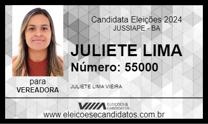 Candidato JULIETE LIMA 2024 - JUSSIAPE - Eleições