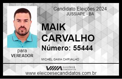 Candidato MAIK CARVALHO 2024 - JUSSIAPE - Eleições