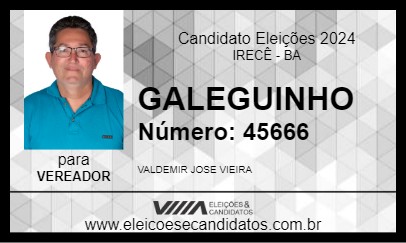 Candidato GALEGUINHO 2024 - IRECÊ - Eleições