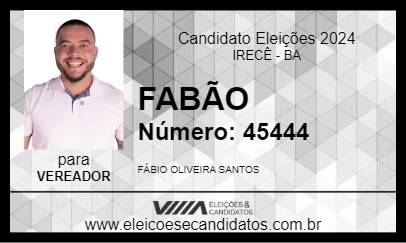 Candidato FABÃO 2024 - IRECÊ - Eleições