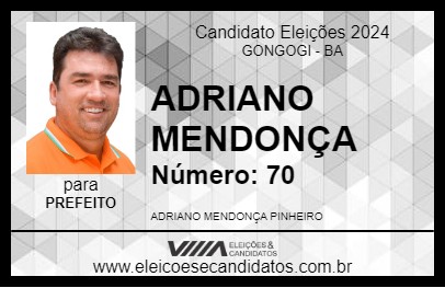 Candidato ADRIANO MENDONÇA 2024 - GONGOGI - Eleições