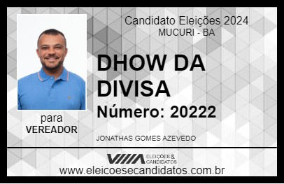 Candidato DHOW DA DIVISA 2024 - MUCURI - Eleições