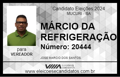 Candidato MÁRCIO DA REFRIGERAÇÃO 2024 - MUCURI - Eleições