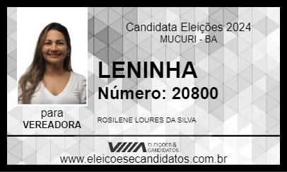 Candidato LENINHA 2024 - MUCURI - Eleições