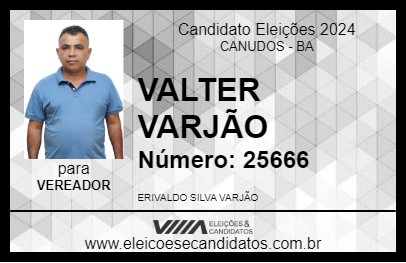 Candidato VALTER VARJÃO 2024 - CANUDOS - Eleições