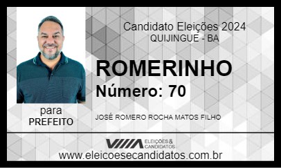 Candidato ROMERINHO 2024 - QUIJINGUE - Eleições