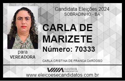 Candidato CARLA DE MARIZETE 2024 - SOBRADINHO - Eleições