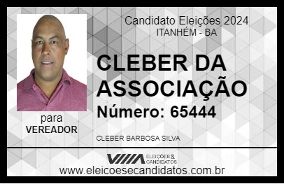 Candidato CLEBER DA ASSOCIAÇÃO 2024 - ITANHÉM - Eleições