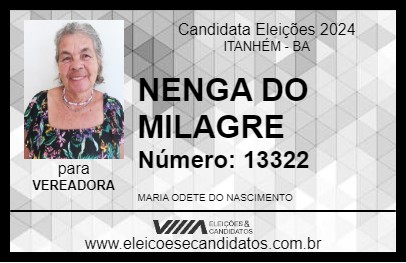 Candidato NENGA DO MILAGRE 2024 - ITANHÉM - Eleições