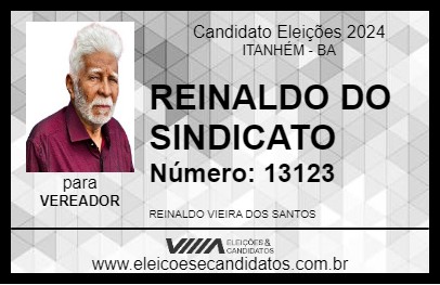 Candidato REINALDO DO SINDICATO 2024 - ITANHÉM - Eleições