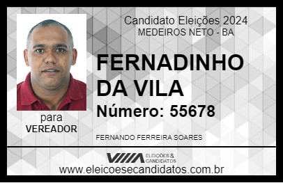 Candidato FERNADINHO DA VILA 2024 - MEDEIROS NETO - Eleições