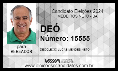 Candidato DEÓ 2024 - MEDEIROS NETO - Eleições