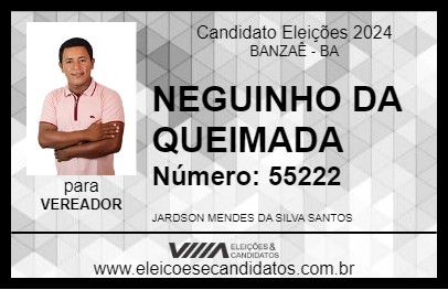 Candidato NEGUINHO DA QUEIMADA 2024 - BANZAÊ - Eleições