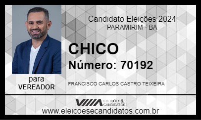 Candidato CHICO 2024 - PARAMIRIM - Eleições