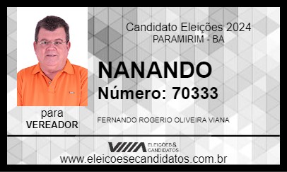 Candidato NANANDO 2024 - PARAMIRIM - Eleições