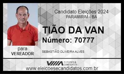 Candidato TIÃO DA VAN 2024 - PARAMIRIM - Eleições