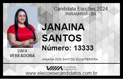 Candidato JANAINA SANTOS 2024 - PARAMIRIM - Eleições