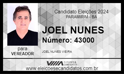 Candidato JOEL NUNES 2024 - PARAMIRIM - Eleições