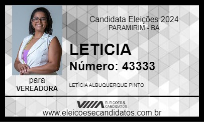 Candidato LETICIA 2024 - PARAMIRIM - Eleições