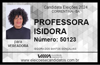 Candidato PROFESSORA ISIDORA 2024 - CORRENTINA - Eleições