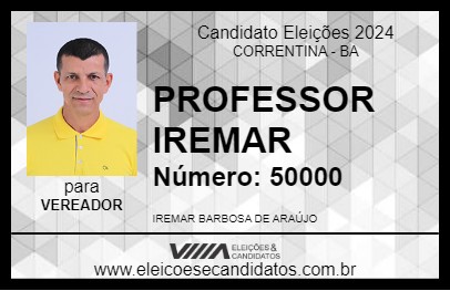 Candidato PROFESSOR IREMAR 2024 - CORRENTINA - Eleições