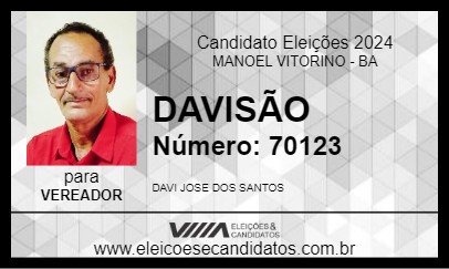 Candidato DAVISÃO 2024 - MANOEL VITORINO - Eleições