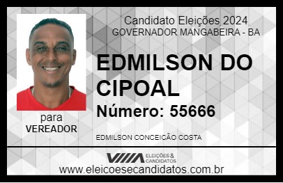 Candidato EDMILSON  DO CIPOAL 2024 - GOVERNADOR MANGABEIRA - Eleições