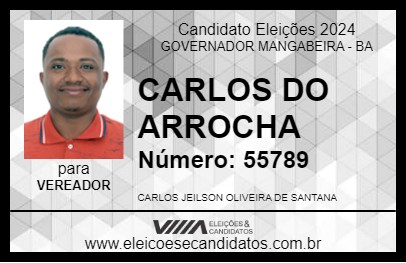 Candidato CARLOS DO ARROCHA 2024 - GOVERNADOR MANGABEIRA - Eleições