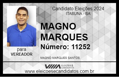 Candidato MAGNO MARQUES 2024 - ITABUNA - Eleições