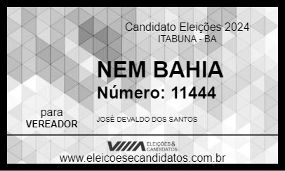 Candidato NEM BAHIA 2024 - ITABUNA - Eleições