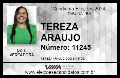 Candidato TEREZA ARAÚJO 2024 - ITABUNA - Eleições