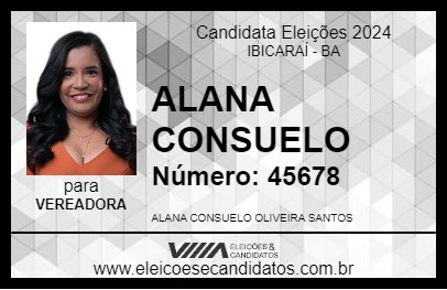 Candidato ALANA CONSUELO 2024 - IBICARAÍ - Eleições