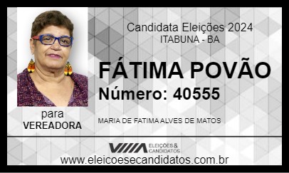 Candidato FÁTIMA POVÃO 2024 - ITABUNA - Eleições