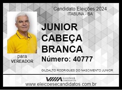 Candidato JUNIOR CABEÇA BRANCA 2024 - ITABUNA - Eleições