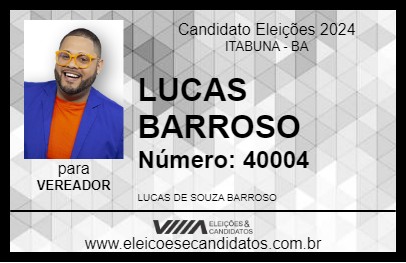 Candidato LUCAS BARROSO 2024 - ITABUNA - Eleições