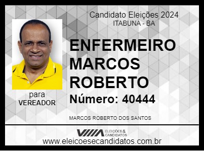 Candidato ENFERMEIRO MARCOS ROBERTO 2024 - ITABUNA - Eleições