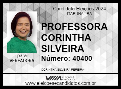 Candidato PROFESSORA CORINTHA SILVEIRA 2024 - ITABUNA - Eleições