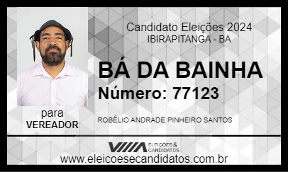 Candidato BÁ DA BAINHA 2024 - IBIRAPITANGA - Eleições