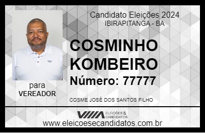 Candidato COSMINHO KOMBEIRO 2024 - IBIRAPITANGA - Eleições