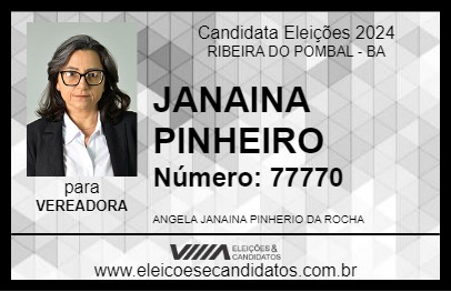 Candidato JANAINA PINHEIRO 2024 - RIBEIRA DO POMBAL - Eleições